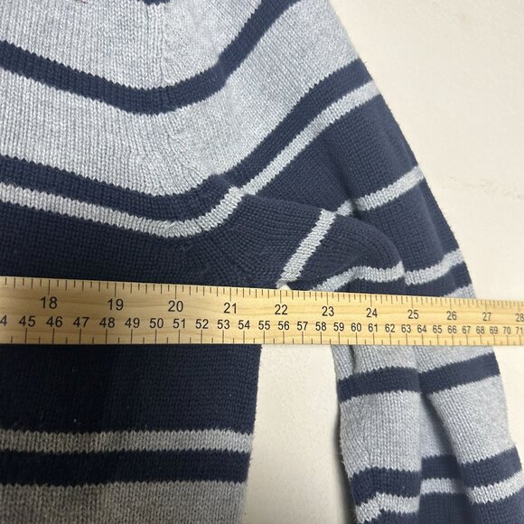 Nautica Jeans Co 1/4 Zip Casual Striped Blue Grey Waffle Knit Sweater Men 2XL - Picture 4 of 12